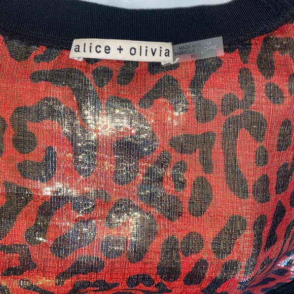 Alice + Olivia Leopard Print Silk  Top - Picture 9 of 11